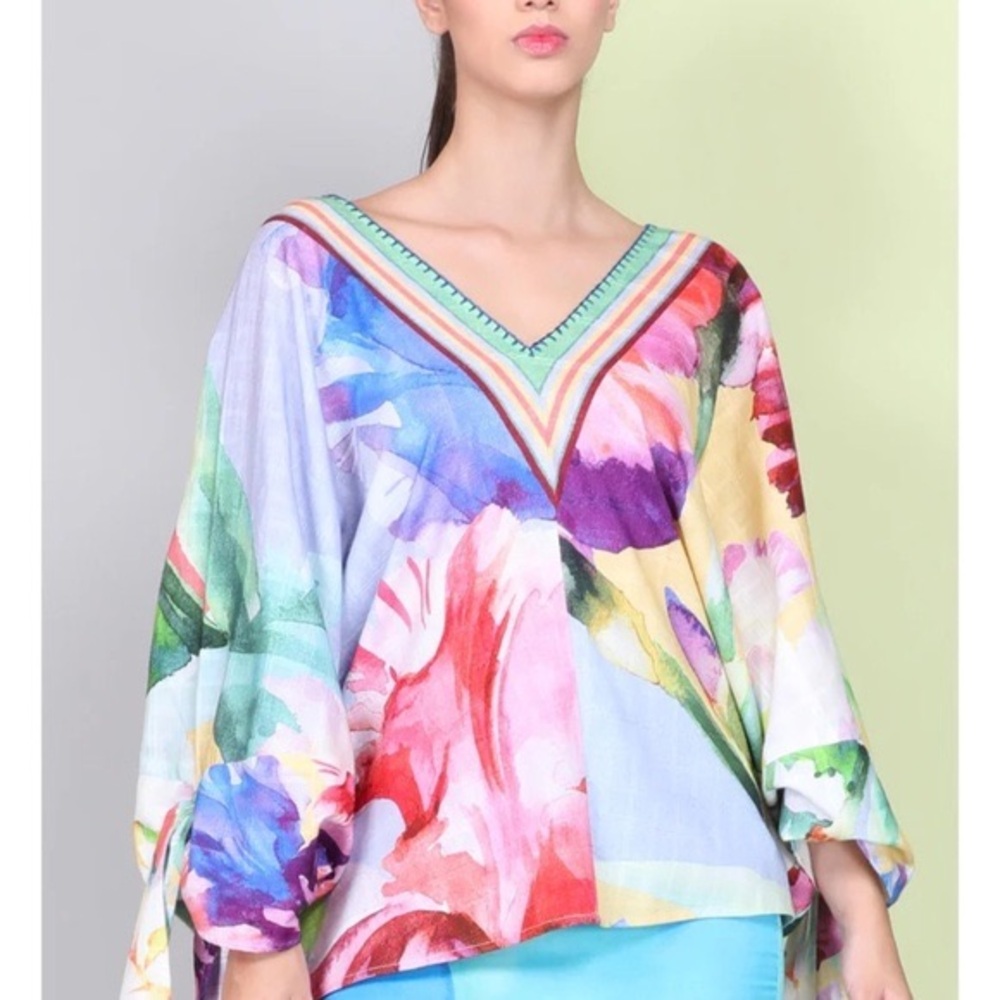 Anthropologie Bl-nk Nioni Watercolor Top (One Size)